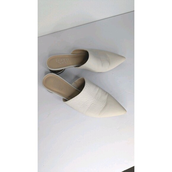 Franco Sarto Visa Mule Heel Slip On Pointed Toe White Leather Womens - Sz 7M - Picture 3 of 9